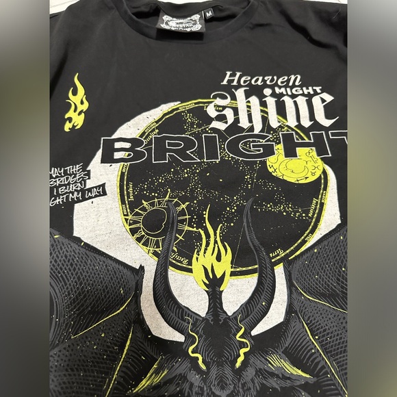 Killstar Longsleeve goth gothic satanic shirt moon print devil bat print graphic - Picture 7 of 11